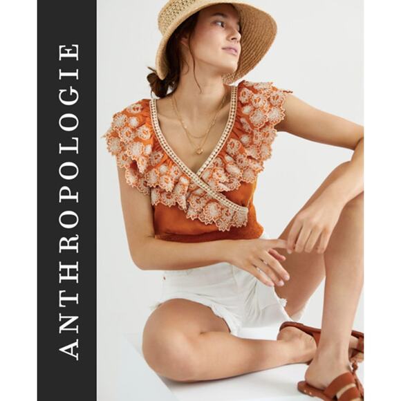 Anthropologie Embroidered Lace Blouse - Picture 1 of 3